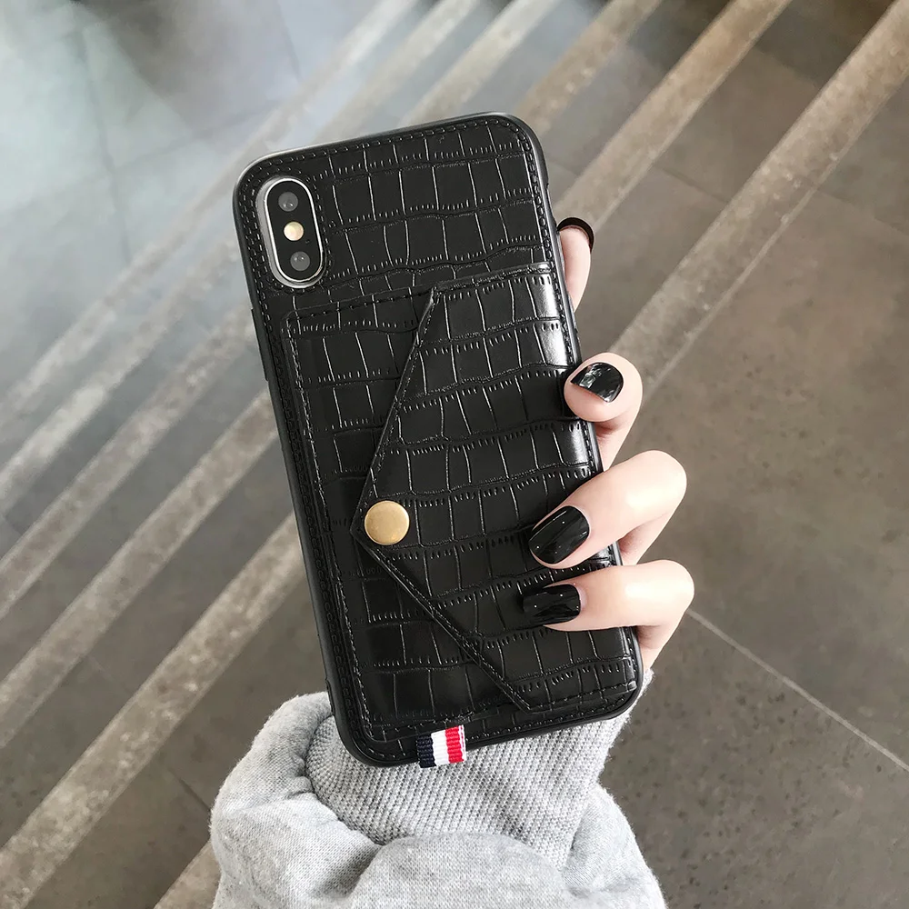 Чехлы с крокодиловым узором для Apple iPhone 12 11 8 7 6Plus чехол-бумажник смартфона X XR XS Max