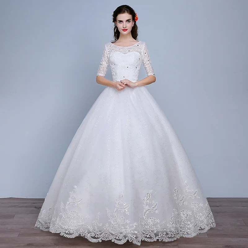 Factory Wholesale Sexy Lace Wedding Dresses Real Photo Plus Size Long Sleeved Bridal Gown Alibaba Online Store O Neck Sleeves | Свадьбы и