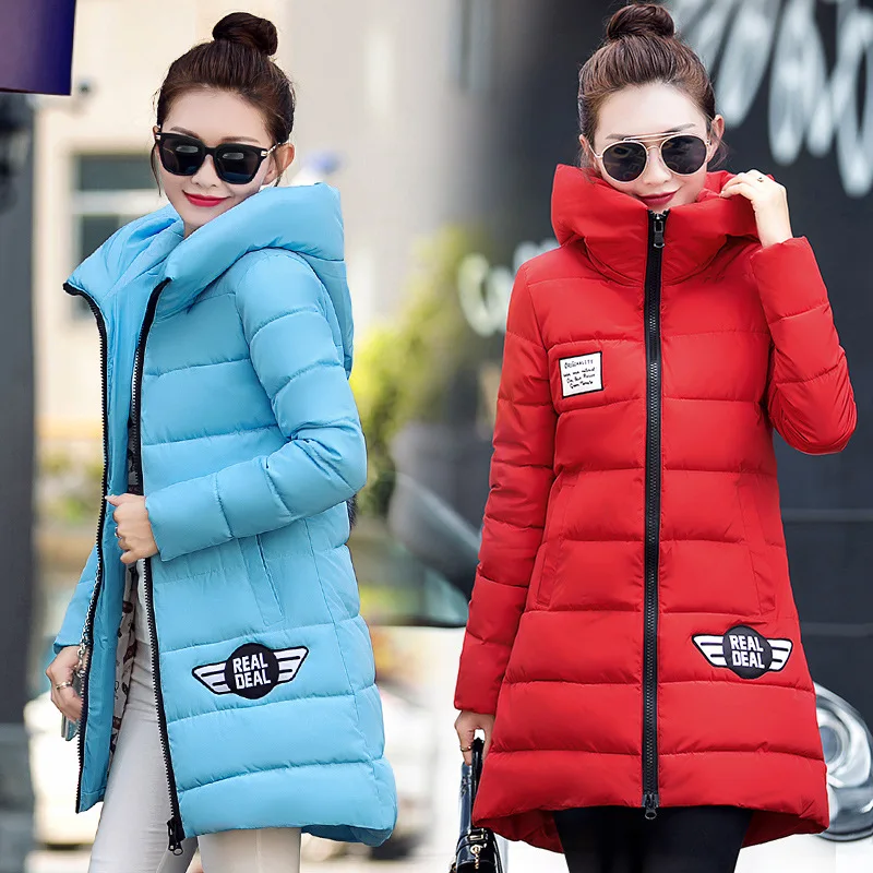 

2018 Winter New Style Cotton-padded Clothes Women's Mid-length Korean-style Slim Fit down Jacket Cotton-padded Clothes Women's T