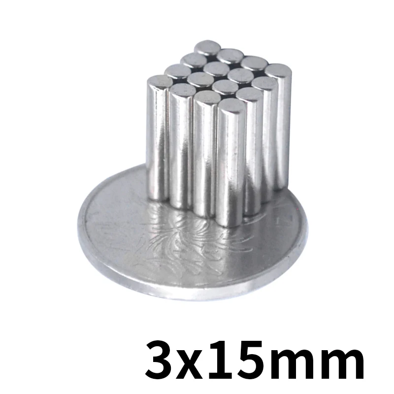 

30/60/90pcs Bulk Small Mini Round NdFeB Neodymium Disc Magnets Dia 3mm x 15mm N35 Super Disc Powerful 3x15 Strong Magnet 3*15mm