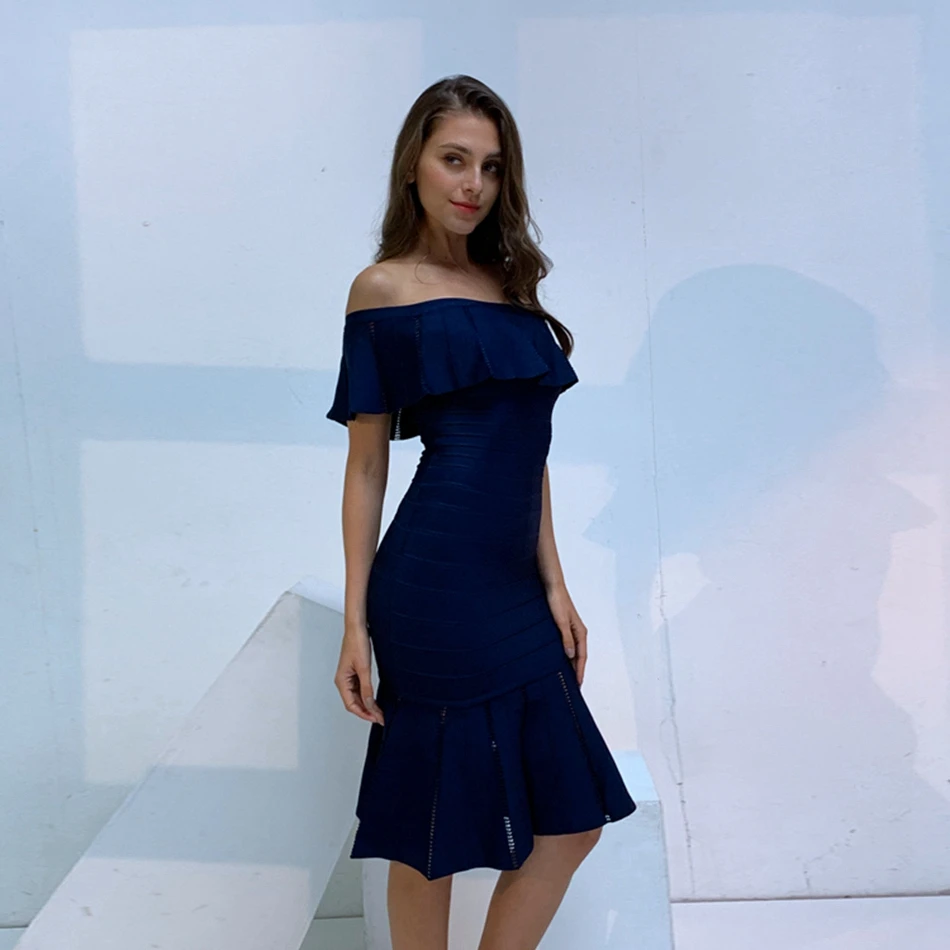 LEGER BABE элегантные оборки, открытые плечи, женское Бандажное платье Дамское облегающее платье Vestidos, вечерние платья знаменитостей