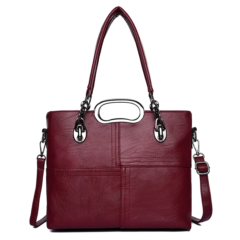 

2019 New Fashion Women Genuine Leather Handbags Ladies Big capacity Casual Totes Bag Fwmale Square Shoulder Bags Sac Main Femme