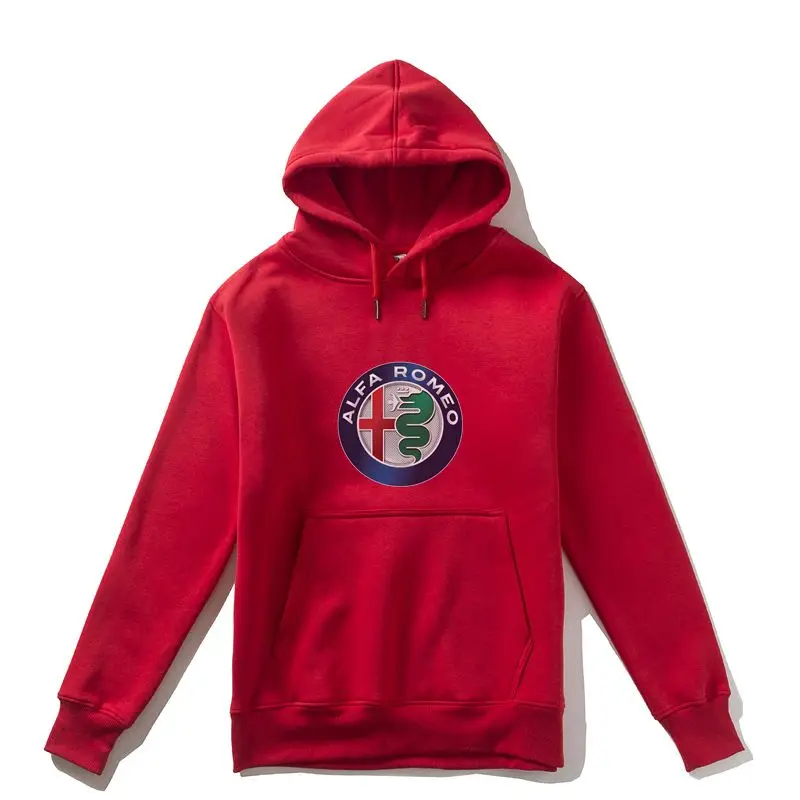 Alfa Romeo Толстовка для мужчин и женщин на молнии хлопок брендовая одежда толстовка высокое качество куртка мужской печати Felpe H26MK - Цвет: Red