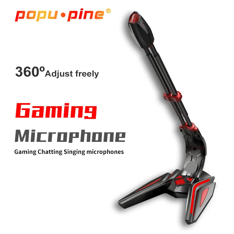 

PopuPine Game Microphone USB , Used For Desktop Computer Microphone Volume Adjustment Recording Game Chat Microphone