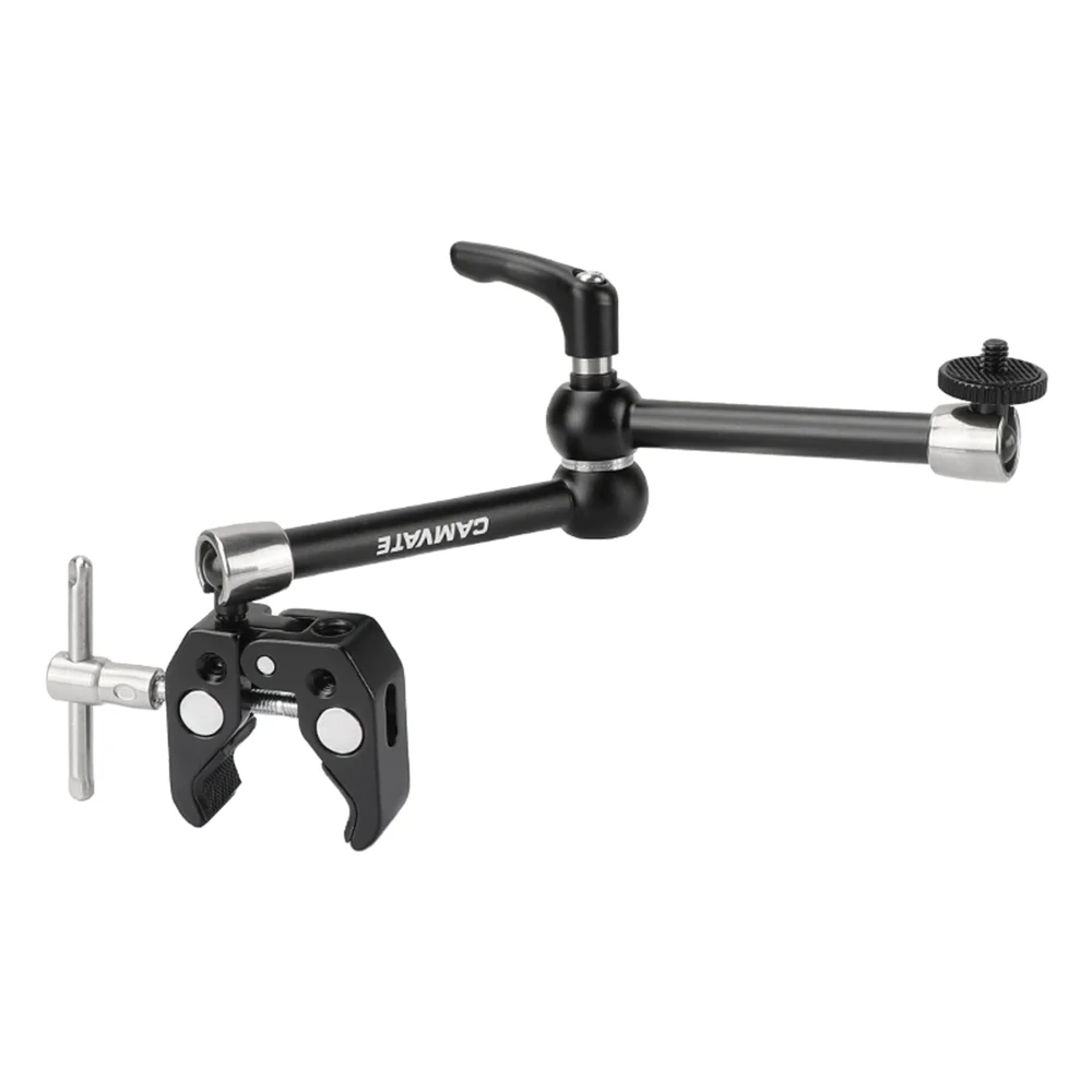 Articulating Magic Arm + Super Crab Clamp With 360° Swivel Ball Head & 1/4" Conn