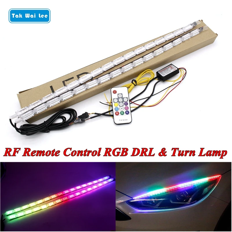 Tak Wai Lee 2X 8 моделей струящийся RGB светодиодный дневный ходовой светильник полоска