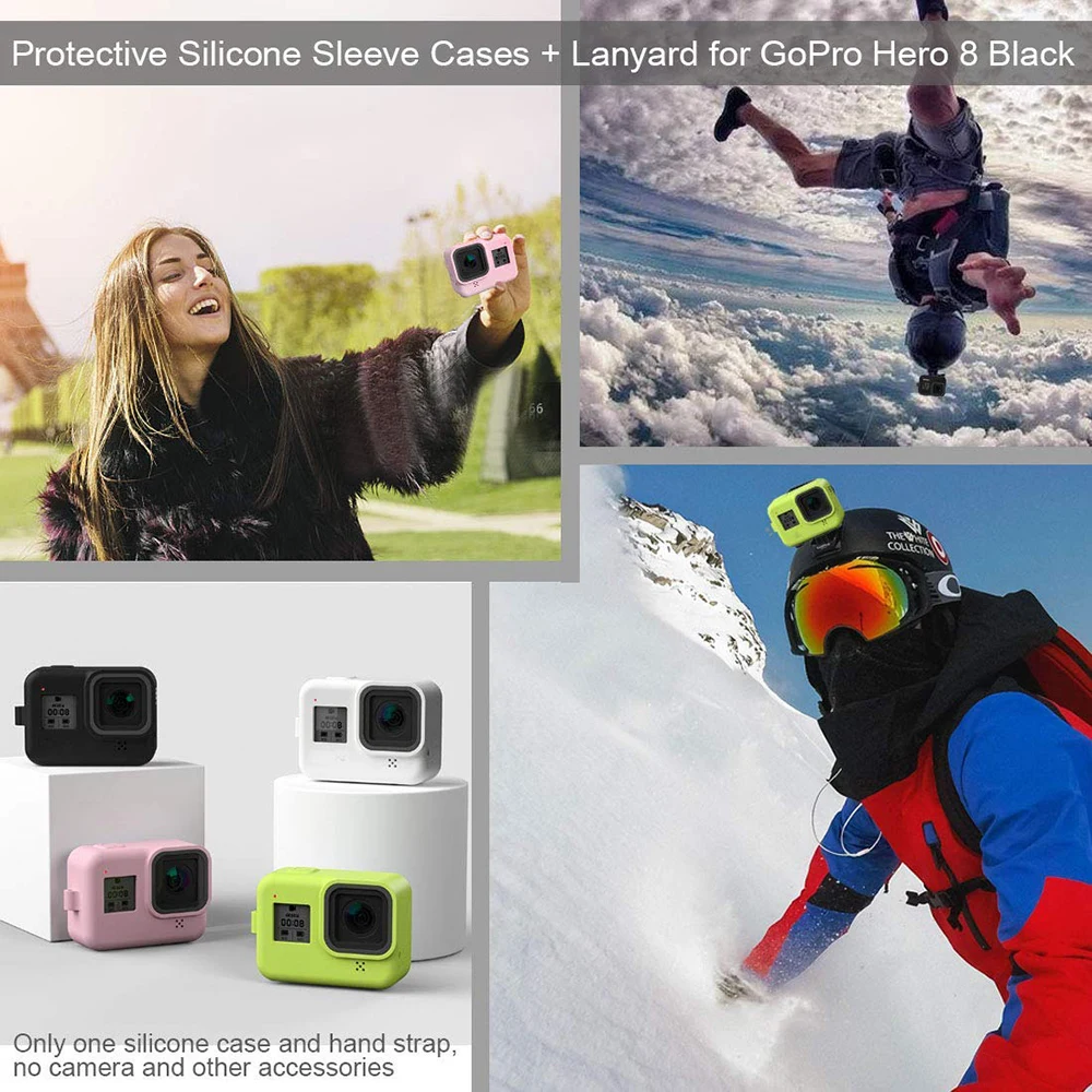 Цветной Мягкий силиконовый чехол для экшн камеры GoPro 8|Чехлы экшн-камер| |