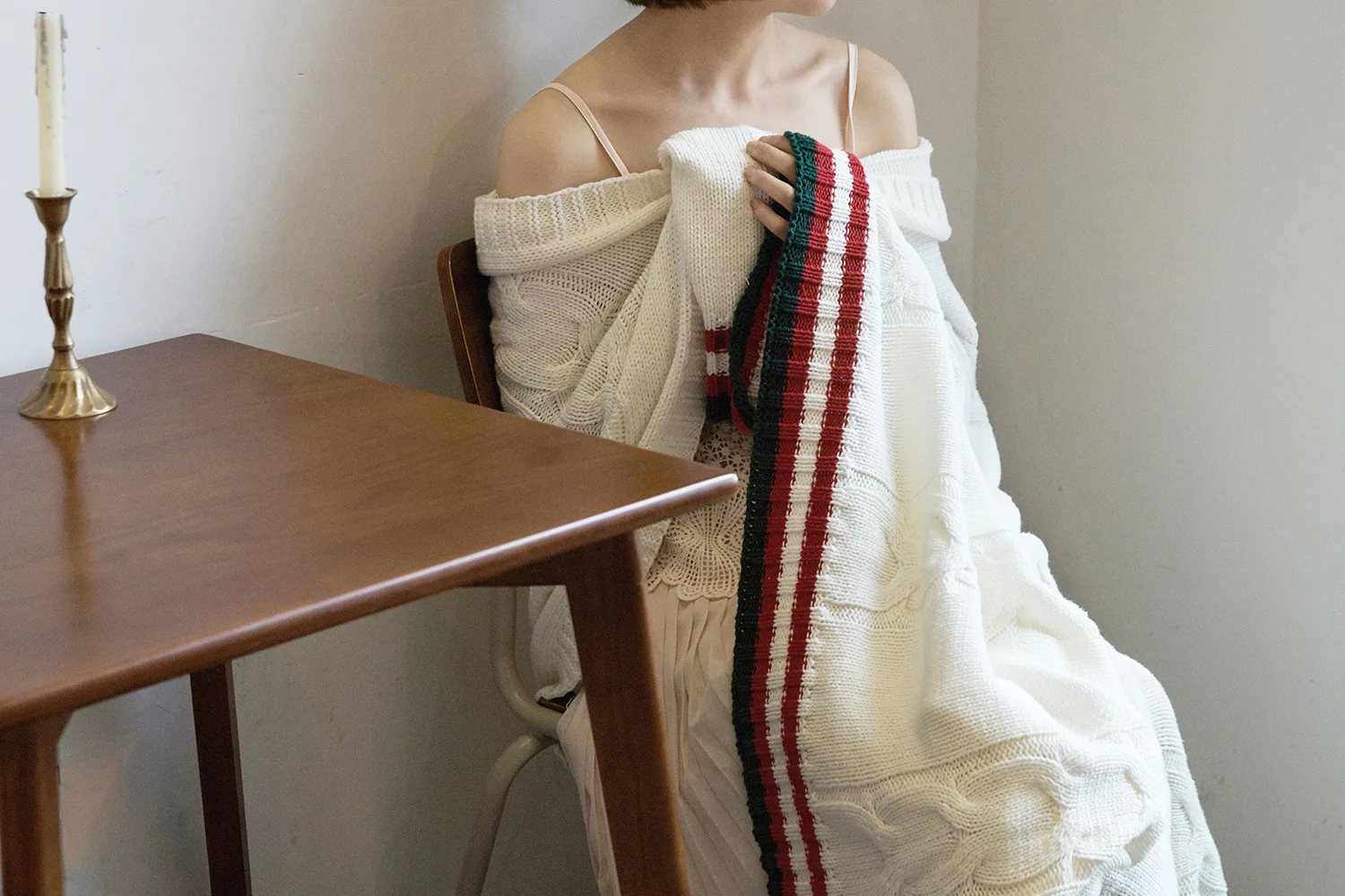 Justin New Style Knitted Blanket Yarn Knitted Cotton And Acrylic Blended Nap Blanket Home Soft Decoration