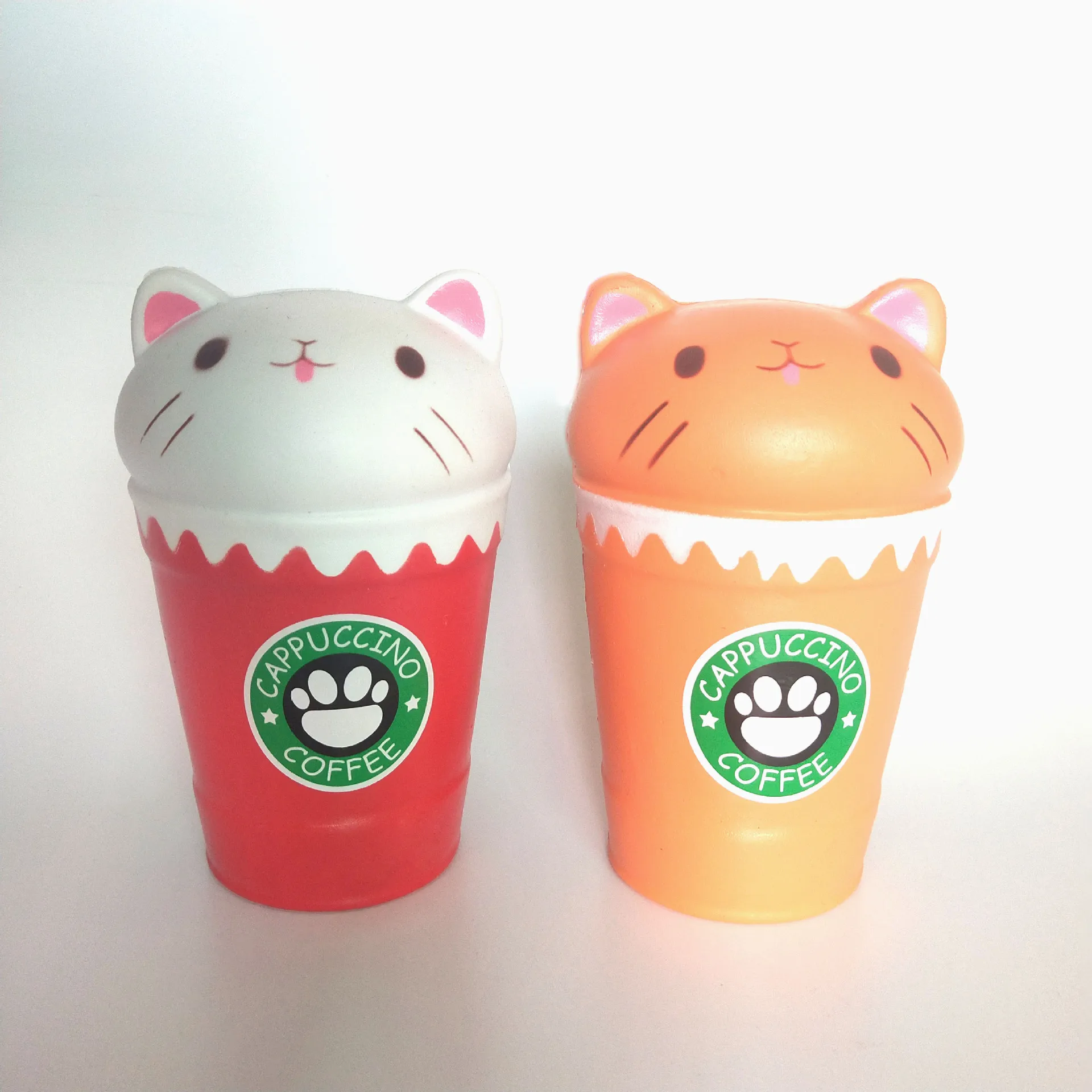 

Cross Border Hot Selling Memory Foam quishy Model Cat Head Coffee Cup Model Pu Memory Vent Toy Currently Available