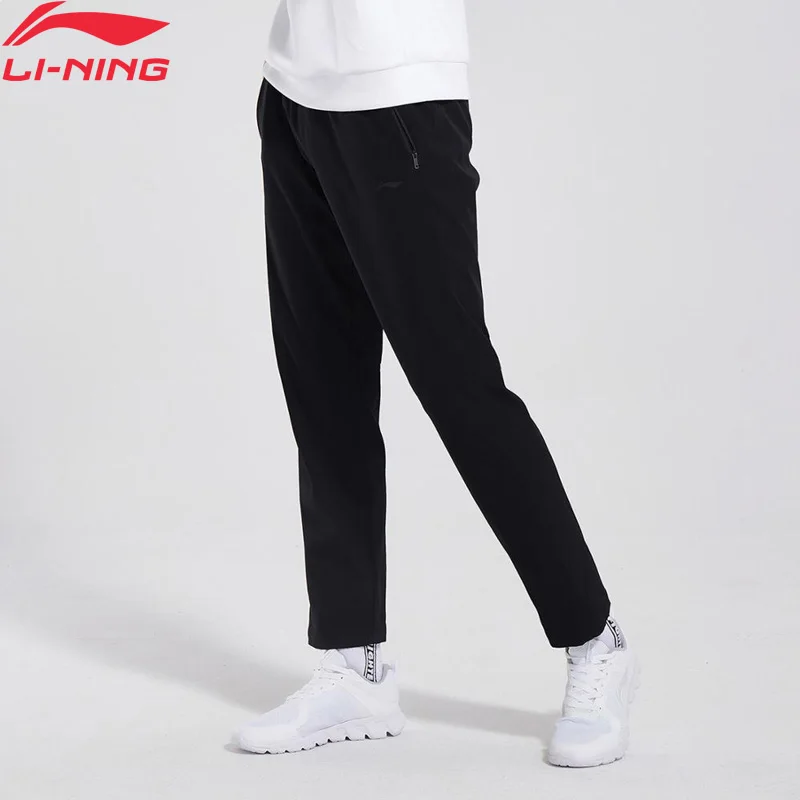 Li-Ning мужские брюки для бега из флиса 91.1% полиэстер 8.9% спандекс подкладка удобные спортивные брюки AYKN387 MKY435