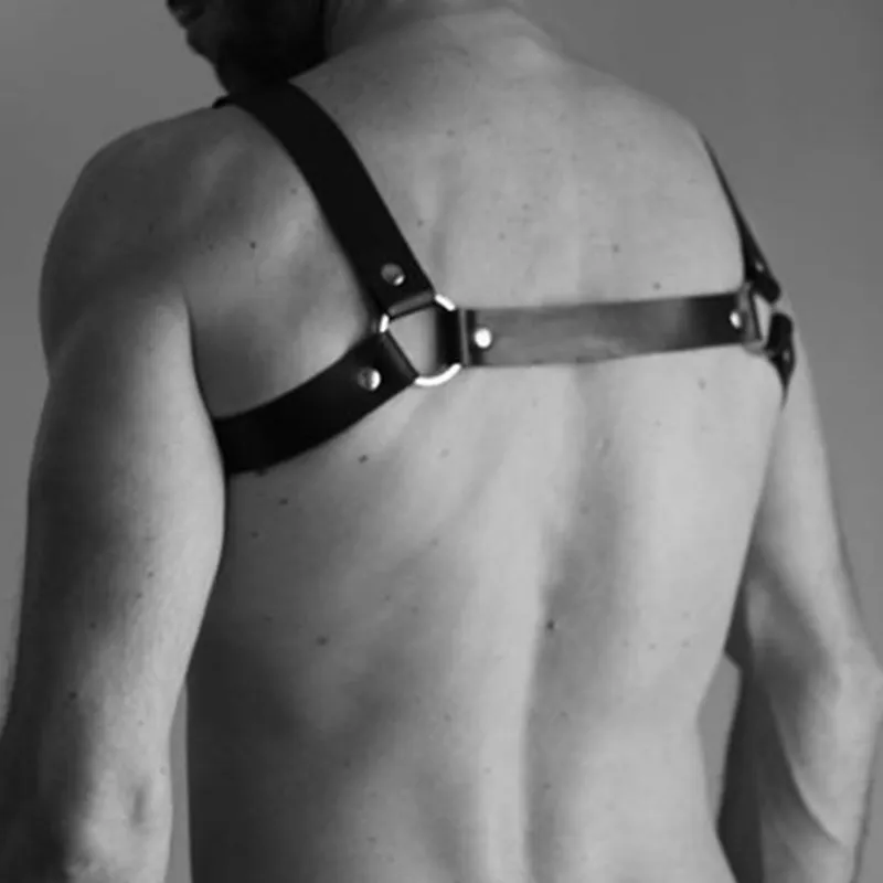 Сексуальный бондаж кожаный ремень для Fetish Rave костюмы, способный преодолевать Броды для взрослых гей Для мужчин в стиле панк, готика, Харадзюку грудной клетки Бюстгальтер Секс-игры фетиш одежда