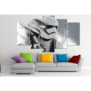 

5 Panel Movie Star Wars Character Pictures Art Print Modern Canvas Wall Modular Poster Frame Home Decor Living Room Painting