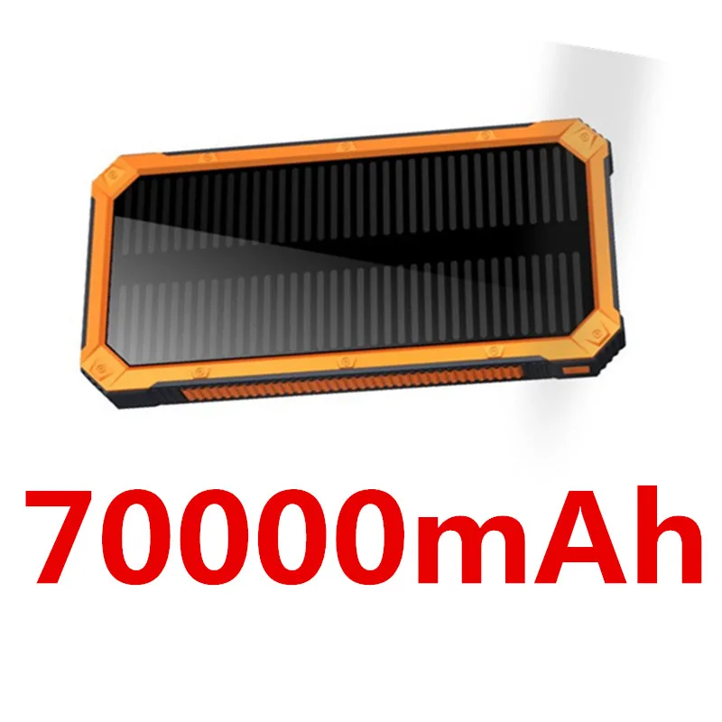 Wireless Solar 70000mah Fast Charger Power Bank Portable with LED Light External Battery Charging for Xiaomi Samsung Iphone13 best power bank 20000mah Power Bank