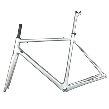 

2020 super light custom painted metallic silver 27.2mm seat post BSA and BB30 Normal brakes carbon road frame FM066