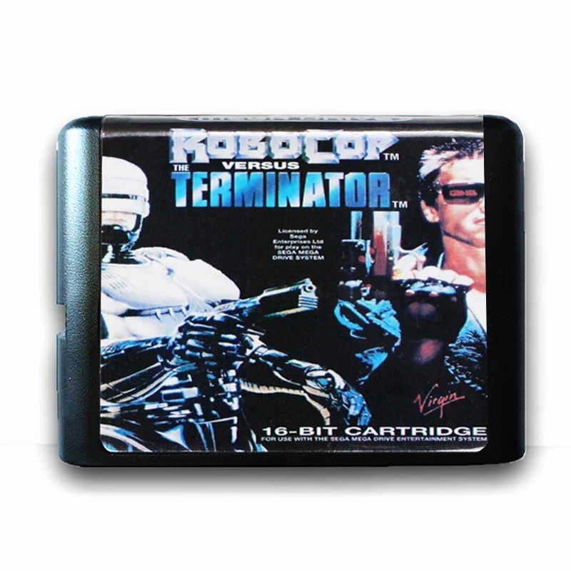 Robocop Versus Terminator sticker B for 16 bit Sega MD Game Card for Mega Drive for Genesis US PAL Version Video Game Console