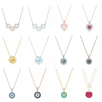 

High Quality 1:1 Original SWA DIY Jewelry Simple Modern Play Trend Romantic Round Diamond Embellishment Female.