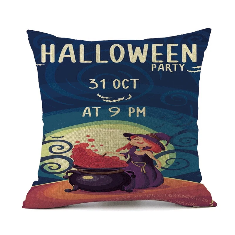 4Pcs/Set Halloween Pillows Cover Decor Pillow Cases Sofa Pumpkin Cushion Cover Home Decor 45X45Cm