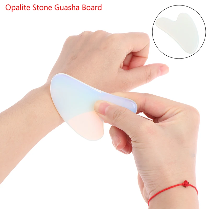 1PC Handmade Guasha Board Opalite Stone Scraper Massage Tool For Neck Back Body Pressure Therapy Relaxation Tool