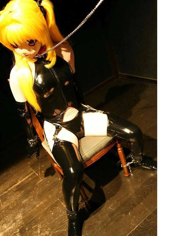 Conjunto de 4 unids/set de piel sintética tipo masoquismo, emulsión Kawaii  de PVC, amoníaco atado, uniforme de club nocturno para sirvienta de  Cosplay| | - AliExpress