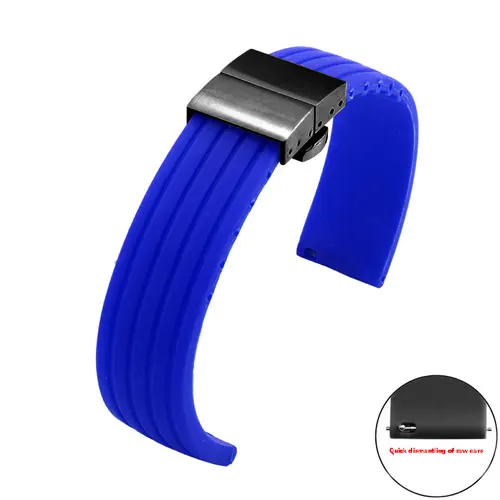 20 мм 22 мм водонепроницаемые часы с силиконовым корпусом ремешок с пряжкой-бабочкой адаптация samsung Galaxy Watch gear Sport S4 S3 S2 умные часы - Цвет ремешка: sky blue black