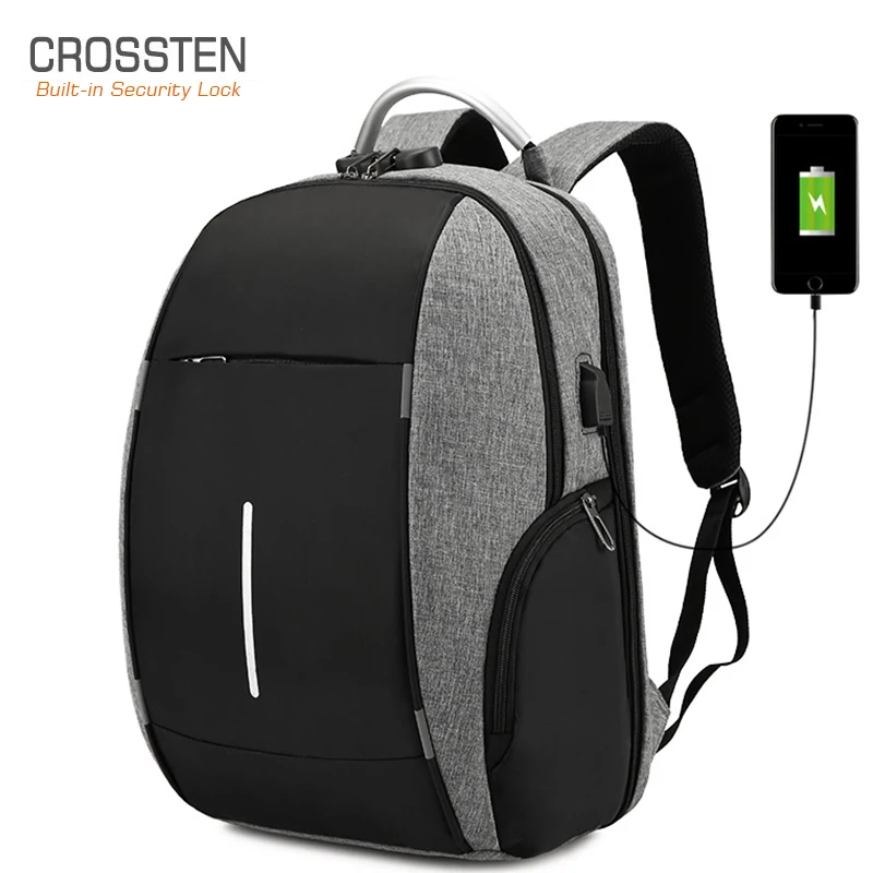 Zaino per Laptop Crossten, borsa da lavoro per Computer da 15 pollici,  Bookbag per studenti scolastici, porta di ricarica USB con blocco  antifurto, resistente all'acqua|Backpacks| - AliExpress