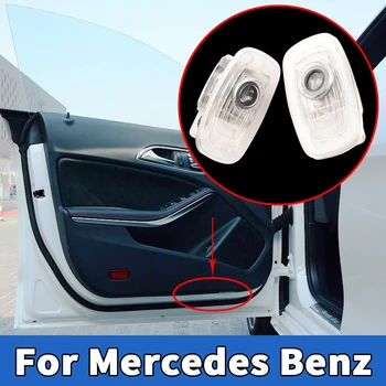 

2pcs Car Door Welcome Light For Mercedes Benz CLA200 CLS300 CLA250 E200 AMG A45 C63 GLC260 C238 C118 CLS C257 LED Projector Logo