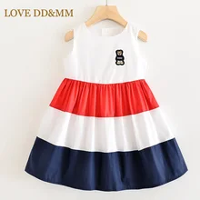 Красивые платья для девочек DD& MM, новая детская одежда, милое платье принцессы с круглым вырезом и морским принтом медведя для девочек 3-8 лет