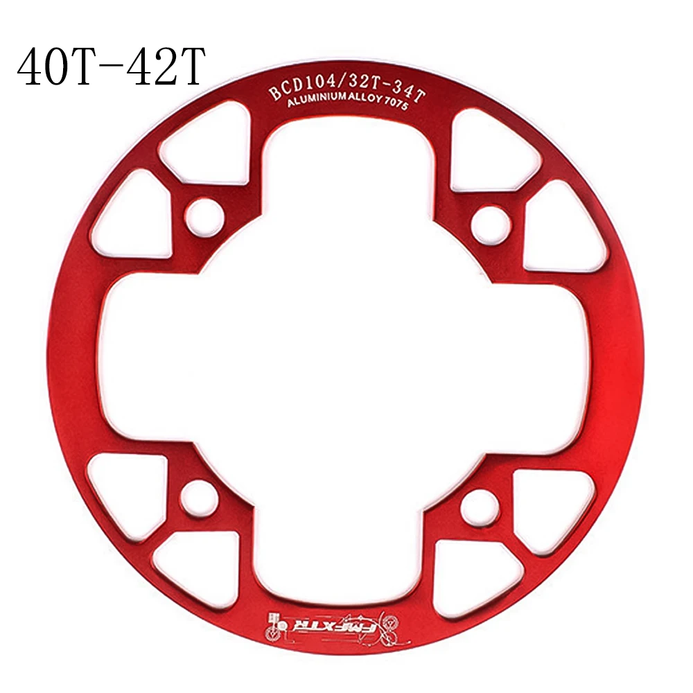 MTB фиксированной Шестерни Велоспорт Горный велосипед Звездочка Поддержка Рынок Защитная крышка большой 32 T/36 T/38 T/40 т/42 т шатунный палец для диаметра окружности болтов - Цвет: Round-Red-40T-42T