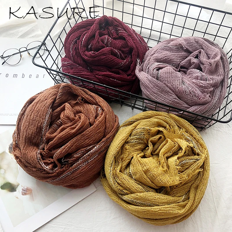 

Kasure 2020 New Japanese Bohemia Striped Cotton Linen Scarf Women Classic Tassel Retro Women Shawls Wrap Soft Pashmina Foulard