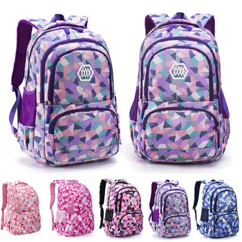 

Girls Backpack Students School Bag Women Shoulder Bag Oxford Geometric Backpacks Large Capacity Travel Bags рюкзак женский G0912