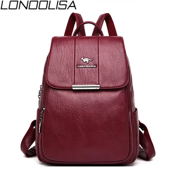 

Women Soft Leather Backpack High Quality Luxury Ladies Bags Casual School Bags For Teenage Girls Large Capacity Travel Backpacks