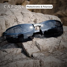 CAPONI сверхлегкие спортивные солнцезащитные очки мужские Поляризованные винтажные фотохромные очки модные брендовые дизайнерские солнцезащитные очки UV400 BS3043