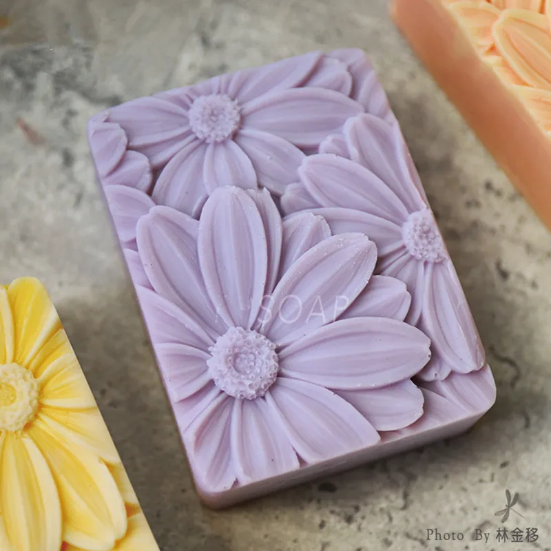Cestony Sunflower Silicone Soap Mold - Rectangle DIY Mold For Soap, Candles, Resin & Candy Making