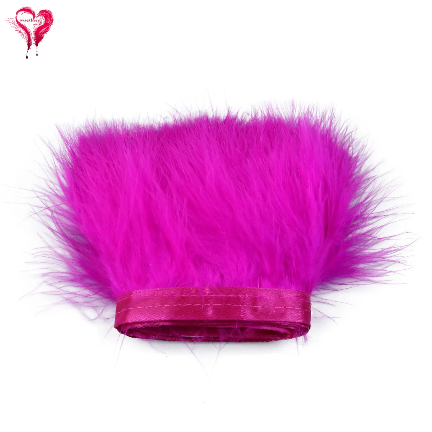 Cinta de encaje con plumas de marabú de pavo teñidas, suaves y esponjosas, de 1 metro, de 6 a 8 cm, para decoración de vestidos de fiesta y prendas de vestir