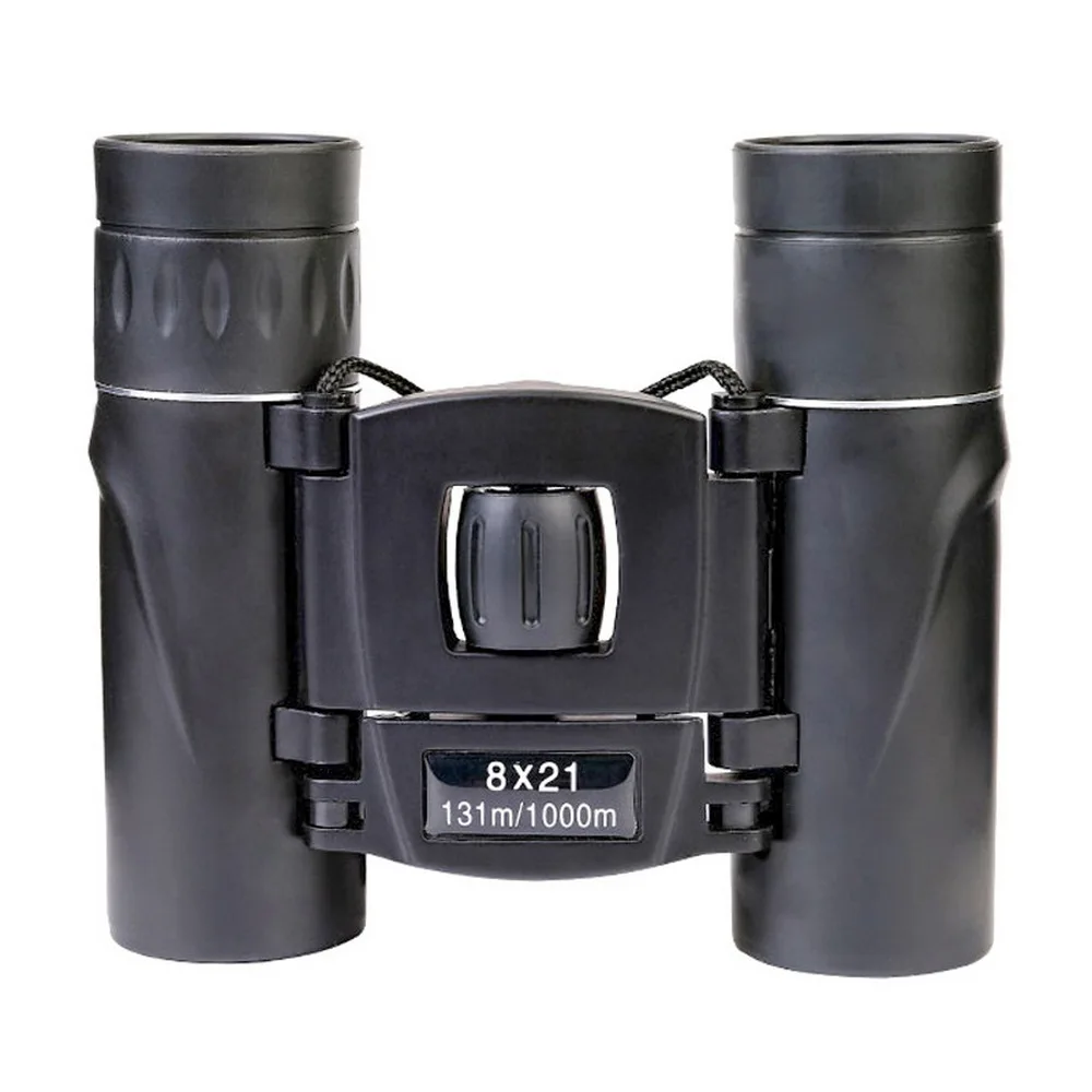 

8x21 Compact Zoom Binoculars Long Range Folding HD Powerful Mini Telescope Optics Hunting Sports Camping Black Kids Telescope