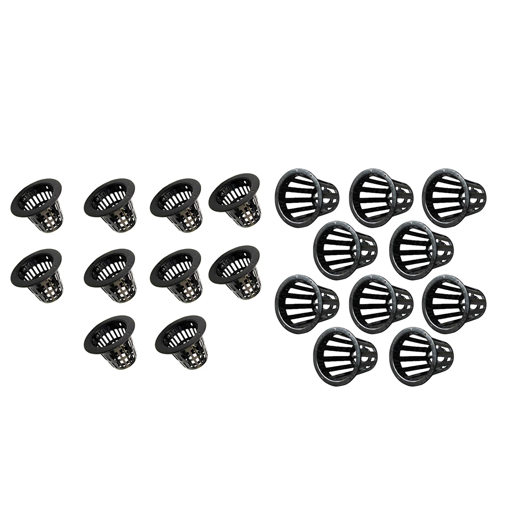 20Pcs Net Cups Slotted Mesh Heavy Duty Filter Plant Net Pot Bucket Basket for Hydroponics Garden Containers B,E