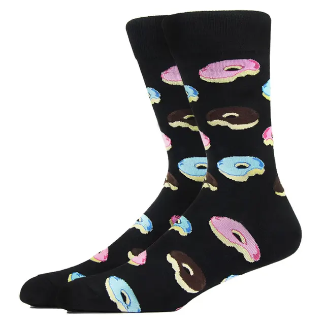 Burger Pizza Sushi Males Socks Fashion Cute Series Korean Harajuku Cartoon Funny Women Happy Cotton Cool Middle Tube Socks HK11016-4