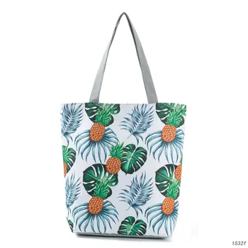 

Tote Women Tote Bag Eco Friendly Shopping Bag Caute Zipper Fashion Reusable Bag Floral Printed Wholesale Cheap Beach Bag
