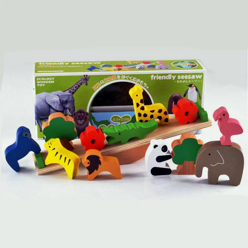 Мультяшные животные сбалансированная игра Детские деревянные игрушки