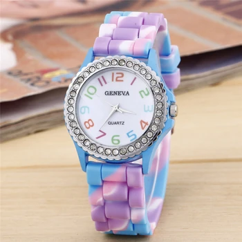 

Woman Watch 2019 Fashion Creative Watch Women Geneva Silicone Clock Crystal Bling Analog Hour Quartz Wrist Watches Relojes Mujer