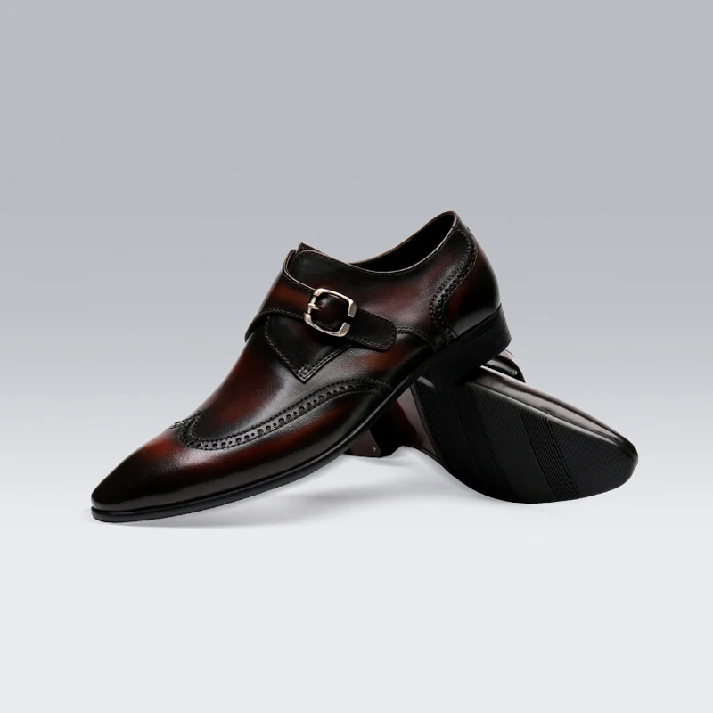 

2019 autumn 100% genuine leather formal shoes men high quality brown black pointed toe Business office wedding dress shoes mens