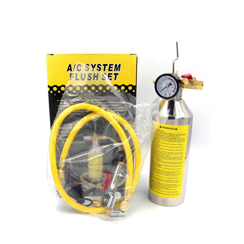 

Flush Canister Gun Kits Clean Tool Set R134a R12 R22 R410a R404a relief valve for Auto A/C Air Conditioning
