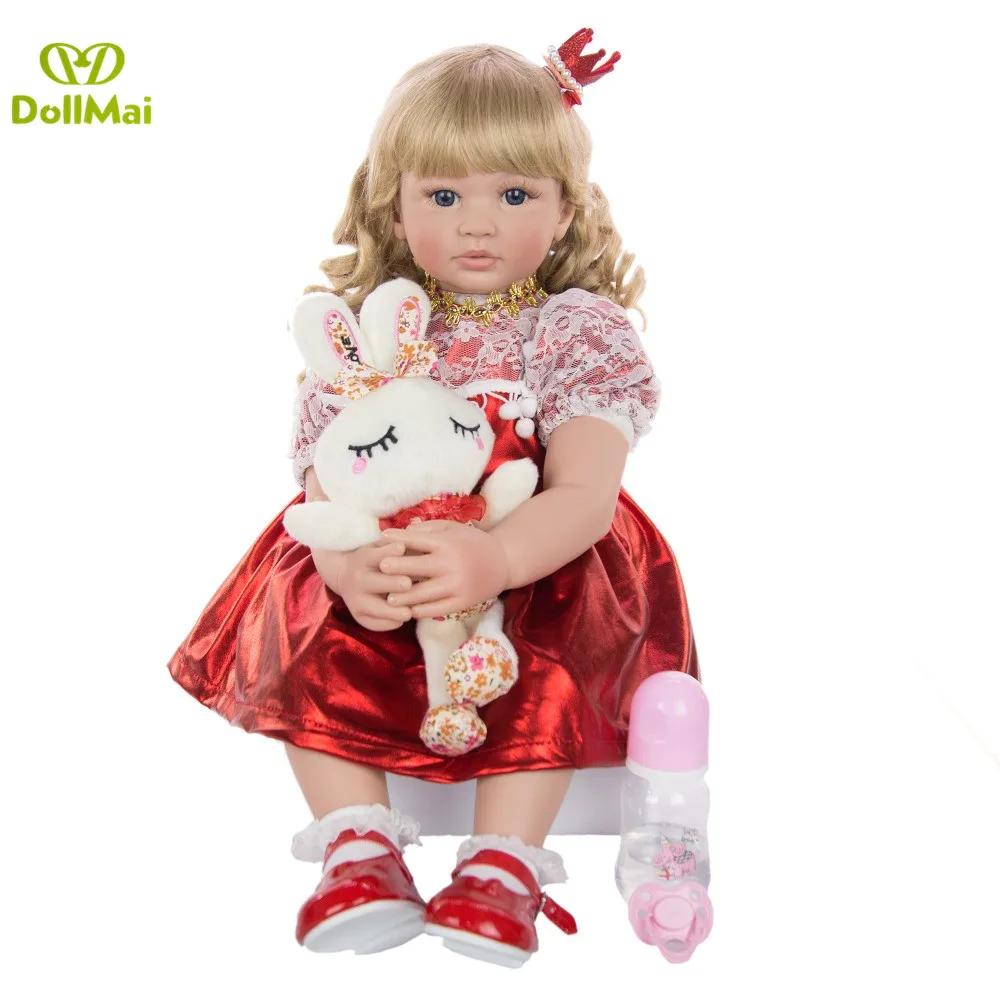 60 см Силиконовые Reborn Baby Doll игрушки для детей девочек Bonecas 24 дюйма принцесса Младенцы винил малыш живой Bebe подарок на день рождения