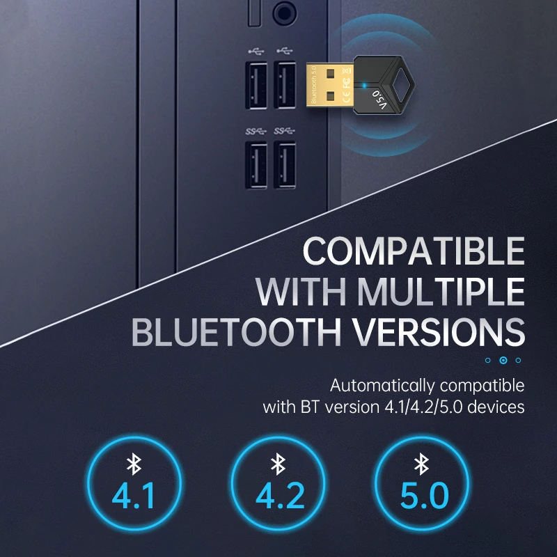 USB Bluetooth 5.0 Audio Sender Empfänger USB Dongle Musik Wireless Adapter für PC Computer Laptop_voghion.com