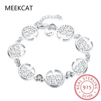 

925 Sterling Silver Fine Jewelry Tree of Life Bracelet for Women Personalized Bracelets&Bangle Birthday Gift Pulseras Mujer Moda
