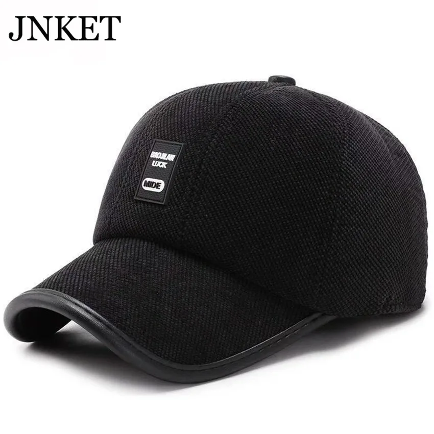 Модная мужская бейсбольная кепка JNKET теплые бейсболки с ушами Зимняя Кепка для