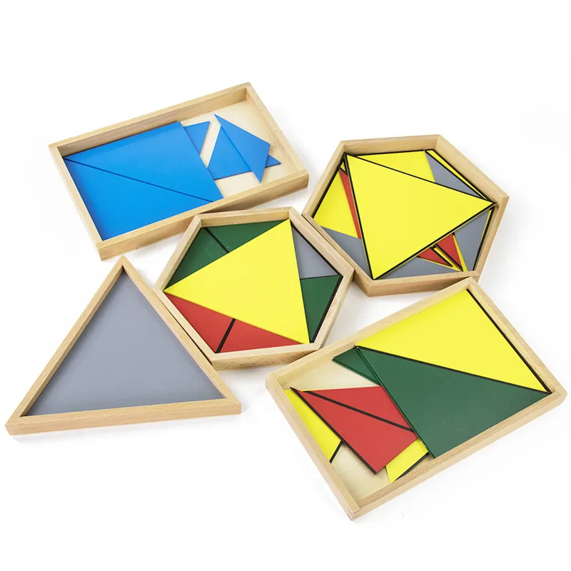 

[Cloud Commercial Union] Wood Montessori Teaching Aids Geometry Graphics Understanding Composition Triangular Educational Toy Ho