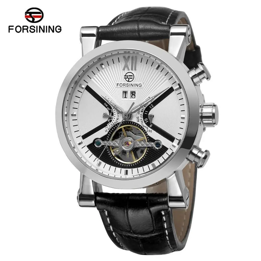 

Forsining Fully Automatic Analog Watch Tourbillon Movement Large Dial Business Casual