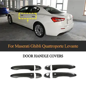 

LHD Only Car Outer Door Handle Cover Trim for Maserati Ghibli Quattroporte Levante Carbon Fiber Door Handle Trims Covers