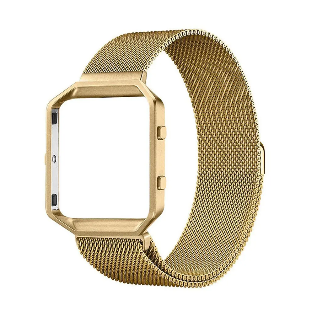 

Mesh Strap Mesh Metal Frame For Fitbit Blaze Watch Band Stainless Steel Black Rose Gold Silver Magnetic Clasp Bracelet